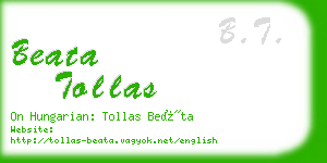 beata tollas business card